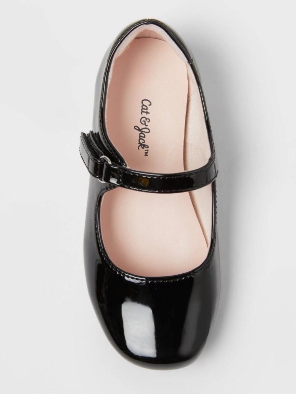 Cat & Jack Girls' Black Patent Strap Mary Jane Shoes
